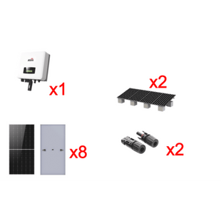 Kit Solar Interconexion 5kW 220Vca / Inversor AFORE / 8 Paneles de 640W / Montaje Incluido
