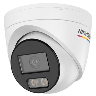 [Dual Light + ColorVu] Turret IP 4 Megapixel / Lente 2.8 mm / 30 mts IR + 30 mts Luz Blanca / Micrófono Integrado / ACUSENSE Lite / Exterior IP67 / WDR 120 dB / PoE / Micro SD