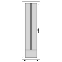 Gabinete Rack 42 Unidades / Piso 19 Pulgadas / Puerta Cristal Templado / Capacidad Carga 1000 Kg / Acero Calibres 16-18-20 / Ventilación Superior / Ruedas y Niveladores / Cerradura Seguridad