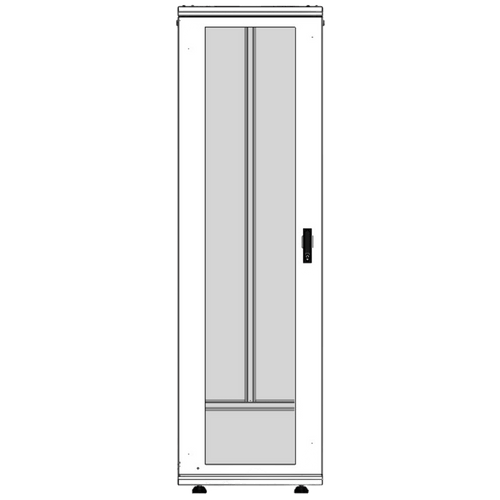 Gabinete Rack 42 Unidades / Piso 19 Pulgadas / Puerta Cristal Templado / Capacidad Carga 1000 Kg / Acero Calibres 16-18-20 / Ventilación Superior / Ruedas y Niveladores / Cerradura Seguridad