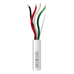 Bobina de 152 Metros (500 Pies) de Cable / 4 x 16 AWG / Cable Audacious / Riser / Libre de Ox�geno / Color Blanco / Aplicaciones de Alarmas de Intrusi�n y Automatizaci�n