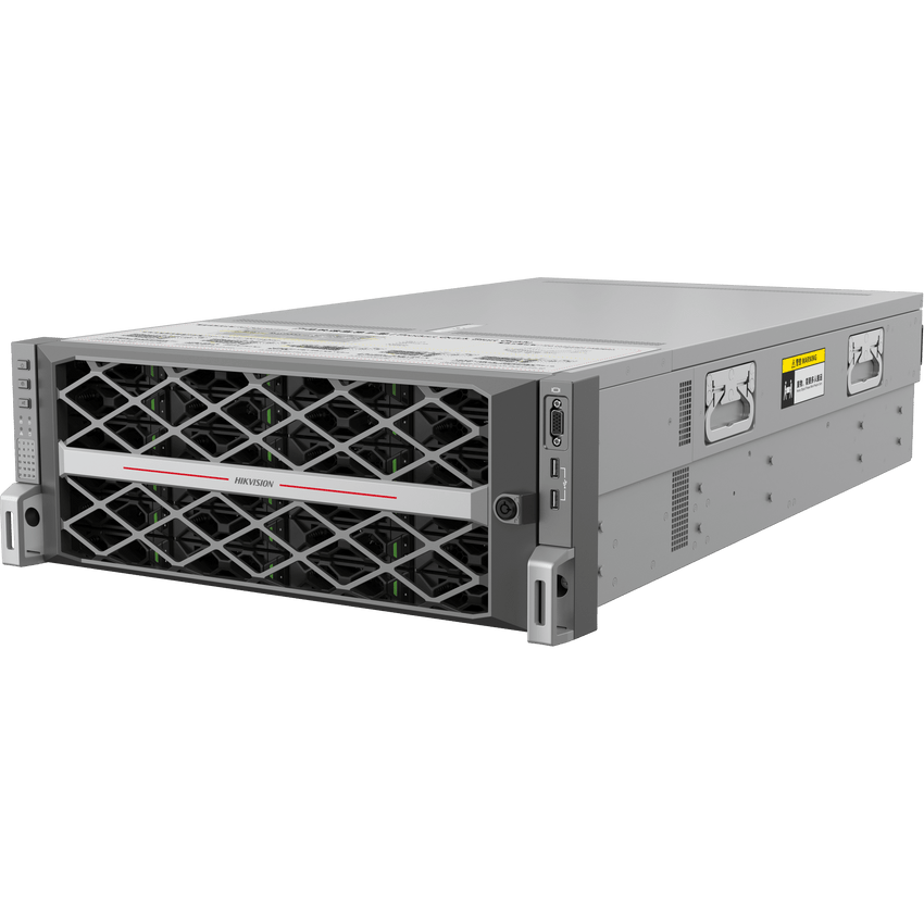 Servidor de Almacenamiento de Video Hikvision DS-AT1000SI / 24 Bahías / 450 Canales 2Mbps / 15 HDDs 30TB Preinstalados / 4U Rack / VRAID 2.0 / 4 Interfaces 2.5G Ethernet / Redundancia de Fuente 550W