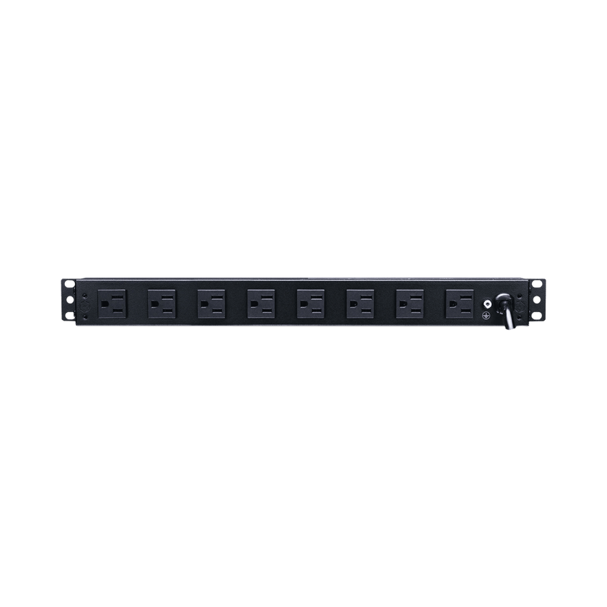 PDU Básico de Montaje en Rack, Con 10 Salidas NEMA 5-15R y Protección Contra Sobretensiones,  Enchufe de Entrada NEMA 5-15P, de 19in, 1UR, 15 Amp, 120 Vca