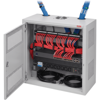 Gabinete Rack Horizontal D-Box, 4U, Acero Gris Claro RAL 7035, 48.00 x 24.00 x 8.00 pulgadas, Puerta Reversible 120°, Montaje Minorista, Sistema de Cierre, Ventilación y Cableado Integrado