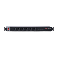 PDU Básico Para Distribución de Energía con Supresor de Picos, Con 12 Tomas NEMA 5-15R Traseras, 1UR, 15 Amp, 120 Vca, 1800 Joules de Protección