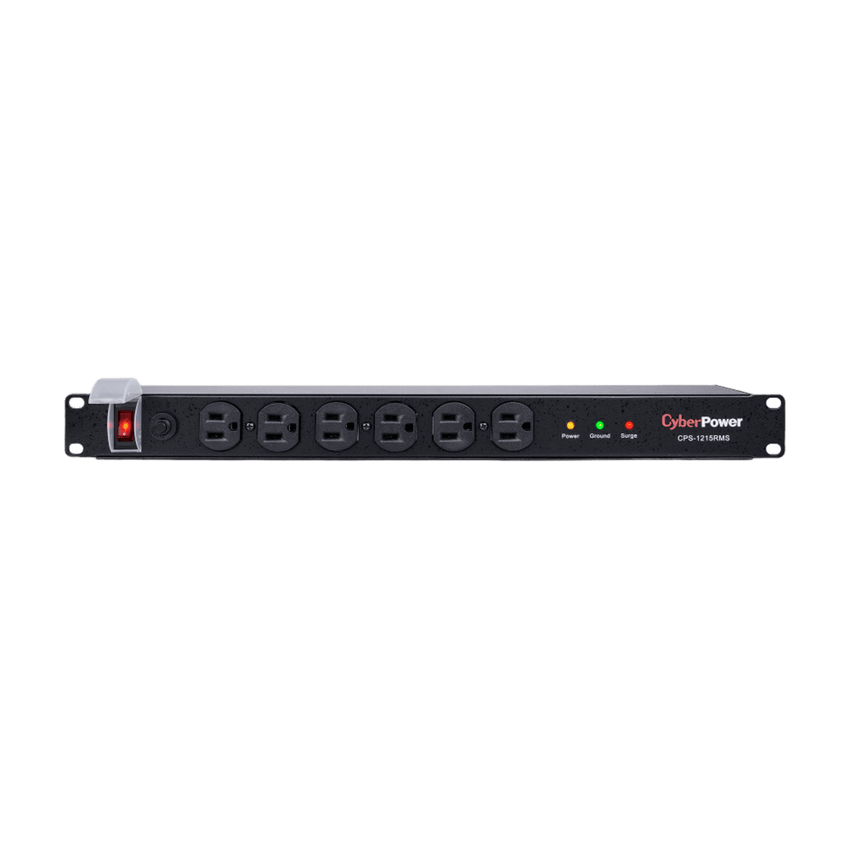 PDU Básico Para Distribución de Energía con Supresor de Picos, Con 12 Tomas NEMA 5-15R Traseras, 1UR, 15 Amp, 120 Vca, 1800 Joules de Protección