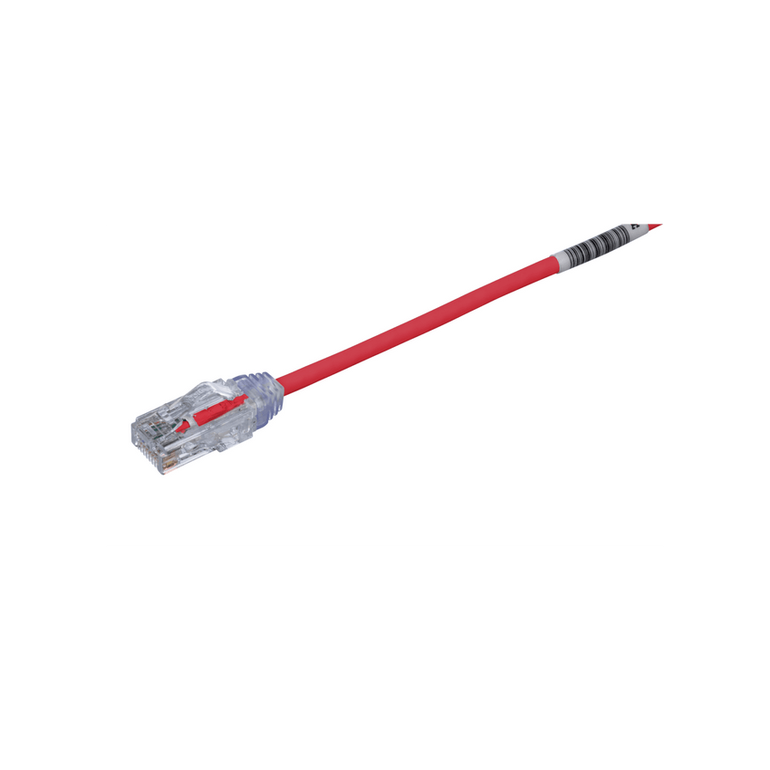Cable de Parcheo TX6, UTP Cat6, Diámetro Reducido (28AWG), Color Rojo, 20 cm (7.87 pulgadas)