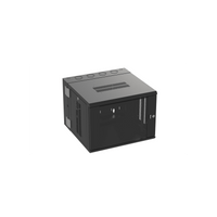 Gabinete PanZone de Montaje en Pared, de 19in, Puerta con Ventana de Seguridad, 9 UR, 635mm de Profundidad, Color Negro