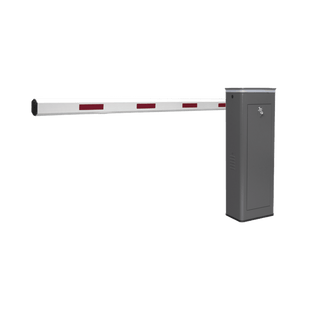 Kit de Barrera Vehicular Izquierda y Brazo de 3 Metros / Finales de Carrera Ajustables por Programación / Movimiento Fluido / Diseño Elegante Color Gris / Con Corona Led Semaforizada