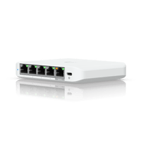 USW Flex Mini 2.5G Switch de 5 puertos 2.5G, Compacto, para Escritorio, se puede Energizar por PoE o con un Adaptador tipo USB-C