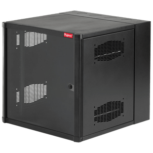 Gabinete AccessPlus de 12 UR Montaje en Pared de 19in, Rieles Numerados y Roscados #10-32, Puerta con Ventana de Seguridad, 600 mm de Ancho, 762 mm de Profundidad, 12 UR, Color Negro