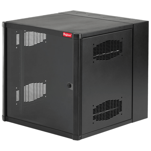Gabinete AccessPlus de 12 UR Montaje en Pared de 19in, Rieles Numerados y Roscados #10-32, Puerta con Ventana de Seguridad, 600 mm de Ancho, 762 mm de Profundidad, 12 UR, Color Negro