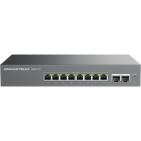 Switch L2 Lite Administrable de 10 Puertos / 8 Puertos Ethernet 2.5 Gigabits / 2 Puertos SFP+ 10 Gigabits / PoE+ 802.3af/at / VLAN 802.1Q / QoS / IGMP Snooping / Montaje en Escritorio o Pared