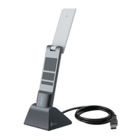 Adaptador USB Wireless Wi-Fi 6 / AX3000 (2402 Mbps + 574 Mbps) / Antenas de Alta Ganancia / USB 3.0 / Baja Latencia Gaming / WPA3 / Cuna Desmontable con Cable 1.2 m (3.9 ft)
