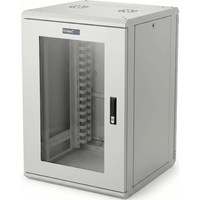 Gabinete Rackeable / 18 Unidades / 19 Pulgadas / Puerta de Cristal / Capacidad de Carga 750 Kg / Dimensiones 600x605x930 mm (23.6x23.8x36.6 in)