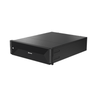 NVR de 64 canales / Soporta grabación hasta 32 MP / H.265 & Wisestream / Procesamiento 400 Mbps / 3 Puertos de Red / Raid 5-6 / 160 TB incluidos