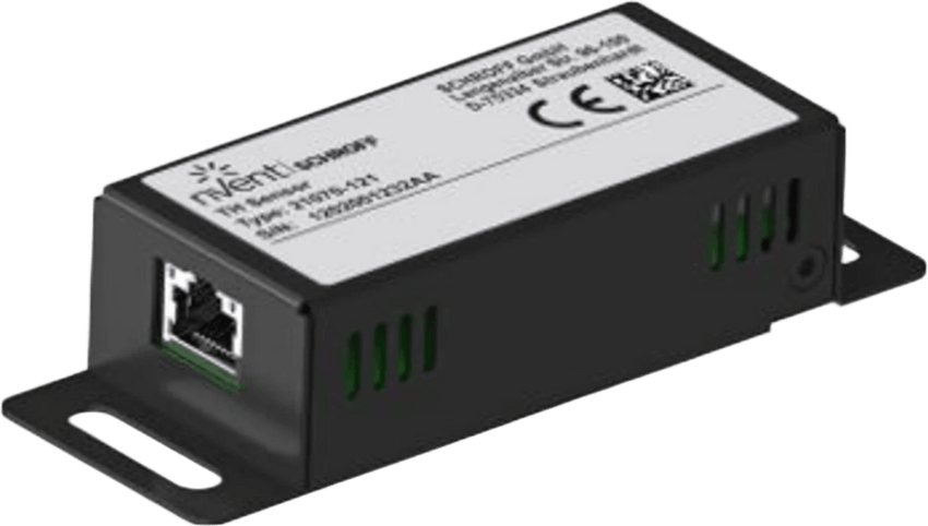 Sensor Externo de Temperatura, Humedad con 2 Contacto Digitales Secos / Hasta 16 Sensores en Cadena / 2 puertos RJ45 / Carcasa Plástica / Montaje Fácil
