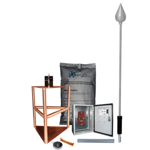Kit de Pararrayo con Punta de Acero inoxidable, con Diámetro de Protección de 200 metros.