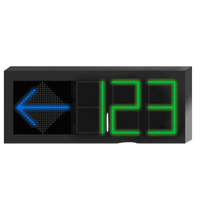Panel LED Indicador de Estacionamiento Hikvision / 3 Dígitos con Flecha Direccional / Pantalla 7 Colores / Comunicación RS485-RJ45 / Montaje Colgante / Visualización Tiempo Real / Iconos Especiales