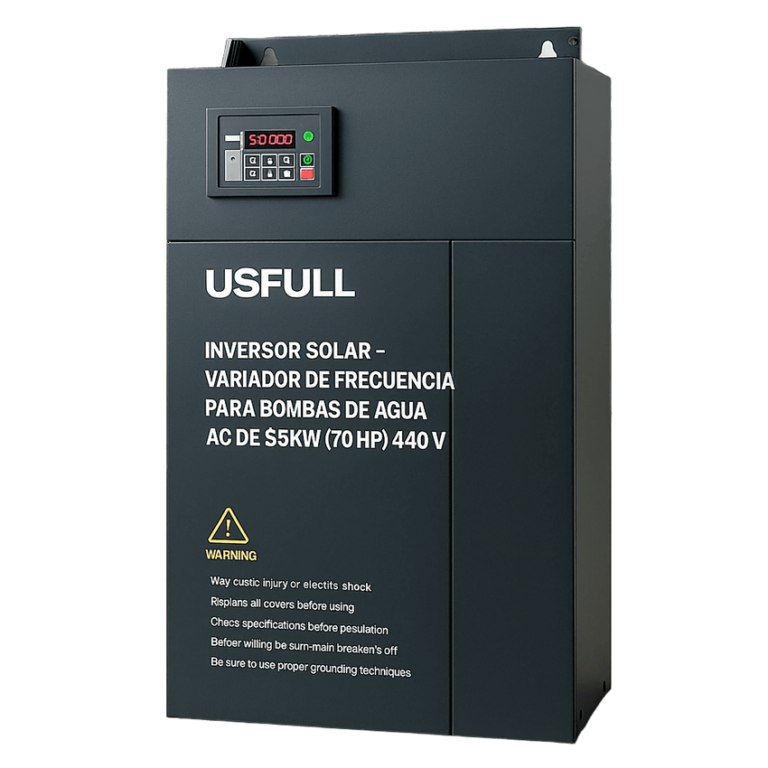 Inversor Solar - Variador de Frecuencia para Bombas de Agua AC de 55KW (70 HP)   440V: Potencia y Eficiencia para Aplicaciones Exigentes