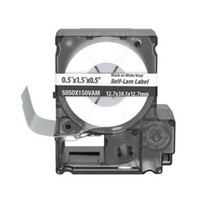 Casete de 175 Etiquetas Autolaminadas de 12.7 x 38.1 mm, para Cables de 4 a 8.1 mm de Diámetro, Área de Impresión Color Blanco