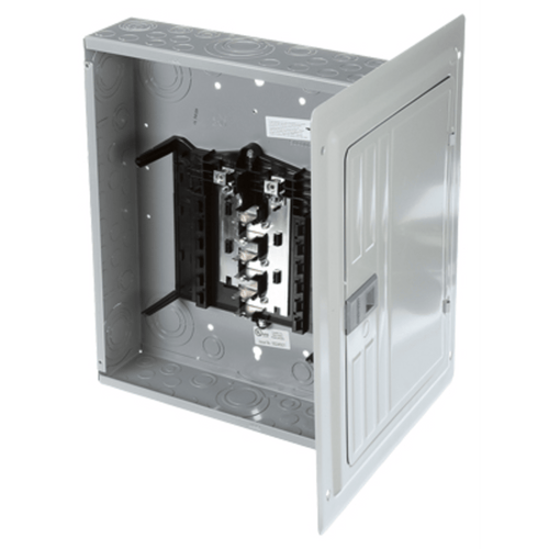 Centro de carga trifásico ES de 12 espacios para 24 circuitos, 120/240vca, Barra de aluminio, Nema 1, uso interior. Incluye tapa.