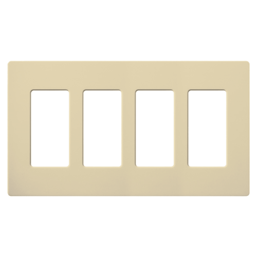 Placa de pared 4 espacios, color blanco, para atenuador (dimmer), switch ó control remoto PICO inalámbrico