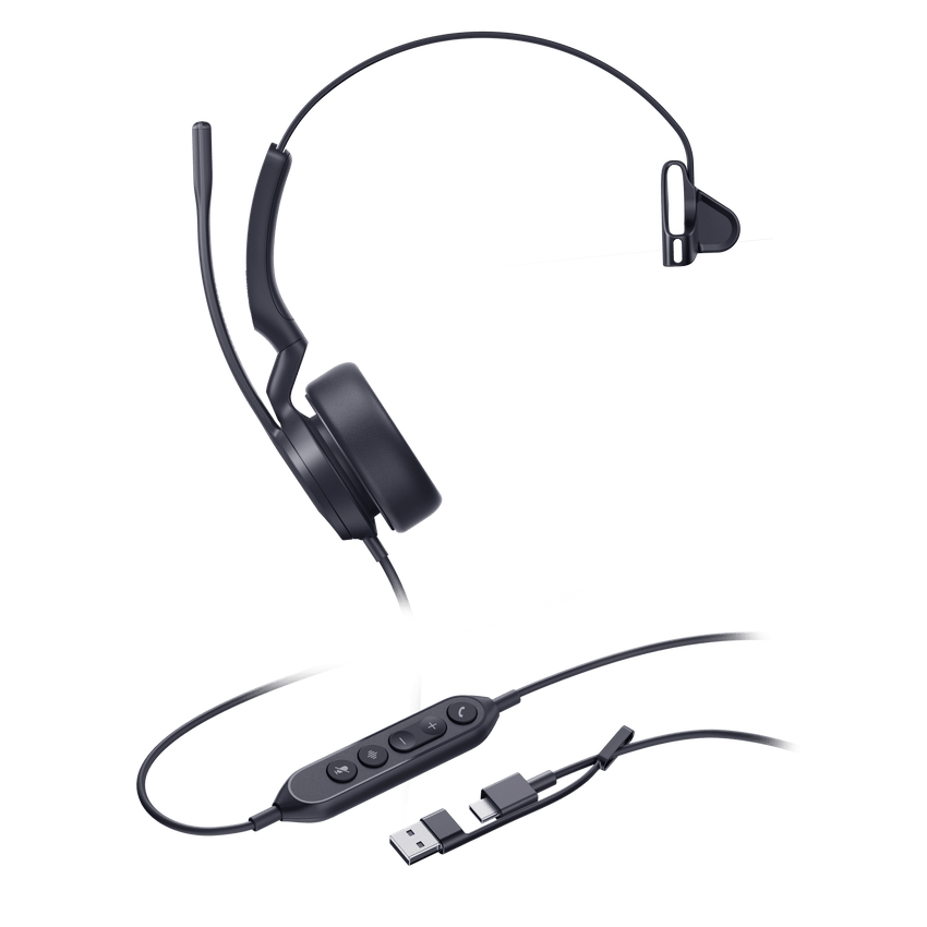 Diadema Alámbrica Yealink UH44 Mono USB-C/A Certificada con Microsoft Teams