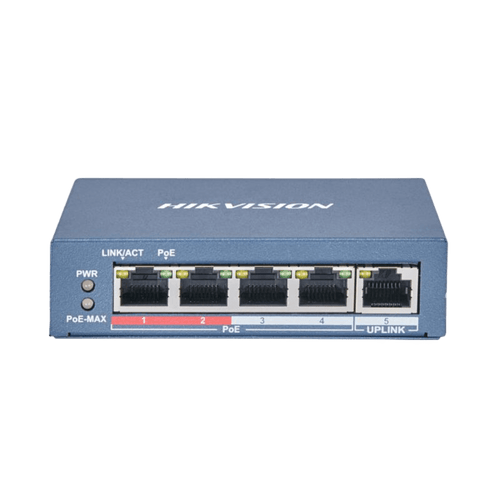 Switch PoE / 250 Metros PoE LARGA DISTANCIA / 4 Puertos 802.3at (30 W) 10/100 Mbps + 1 Puerto Uplink (10 / 100 Mbps)
