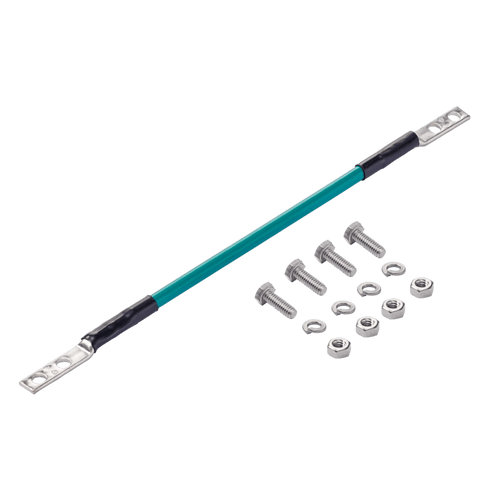 Kit de Jumper de Tierra Física, de Cobre 6 AWG, Fabricado con Aislamiento THW y Terminales de Dos Orificios en Cada Extremo, 30 cm de largo