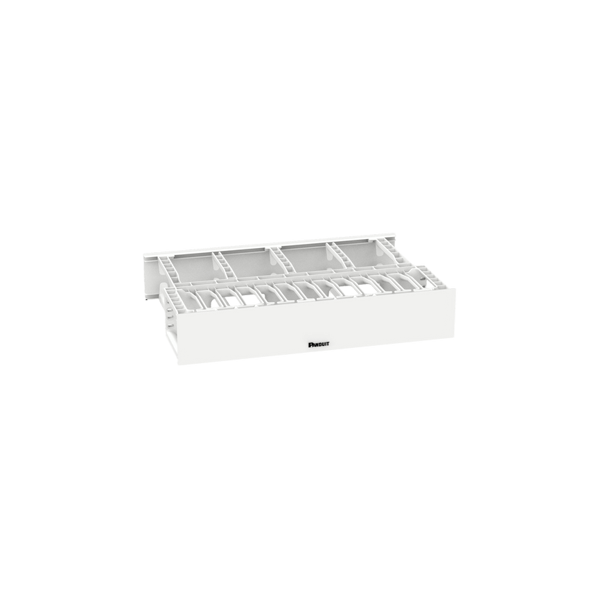 Organizador de Cables Horizontal NetManager de Alta Densidad, Doble (Frontal y Posterior), Para Rack de 19in, 2UR, Color Blanco