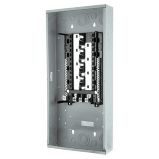 Centro de carga trifásico ES de 12 espacios para 24 circuitos, 120/240vca, Barra de aluminio, Nema 1, uso interior. Incluye tapa.