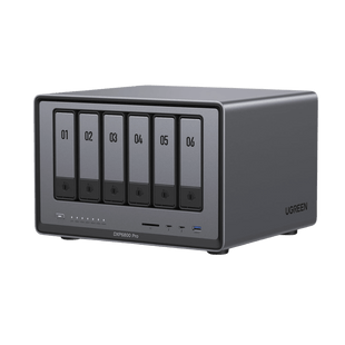 NAS UGREEN NASync DXP6800 Pro / Intel Core i5-1235U 10 Núcleos / 6 Bahías SATA + 2 M.2 NVMe / 2 Puertos Thunderbolt 4 / 2 Puertos 10GbE / 8K HDMI / PCIe 4.0 x4 / DDR5 Hasta 64GB / Compatibilidad Multiplataforma