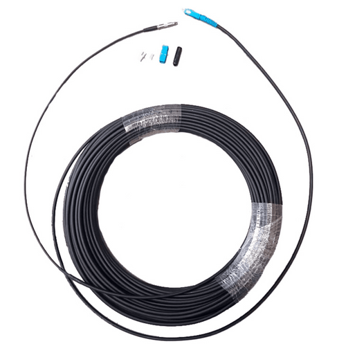 Rollo de Fibra Óptica Drop Redonda G657A2 Monomodo Simplex de 150 Metros con Conectores SC/UPC-SC/UPC para Instalaciones Aéreas o a la Intemperie