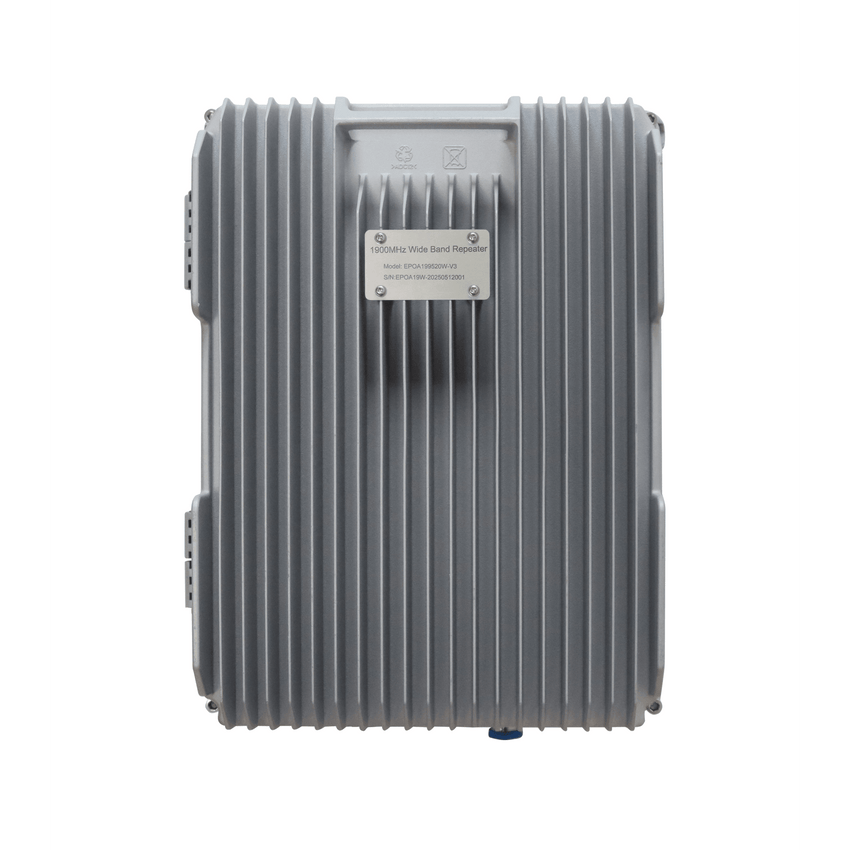 COBERTURA DE HASTA 5 km / Amplificador de Señal Celular / Banda 5, 1900 MHz. / 20 Watts de Potencia / Banda Ancha Multioperador / Protección Autoexcitación / Monitoreo USB / Gabinete IP65.
