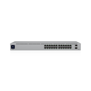 Switch UniFi Capa 2 / 24 Puertos Gigabit / 16 Puertos PoE+ 802.3af/at / 95W Total / 2 Puertos SFP 1G / Pantalla LCM / Sin Ventilador