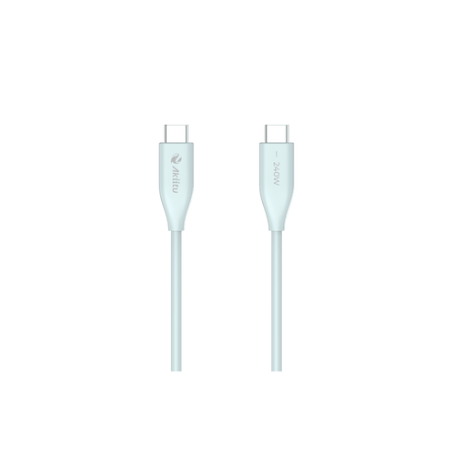 Cable de Carga USB-C a C 1.5 Metros / Tecnología GaN (Nitruro de Galio) / Fast-Charging  / Potencia 240W / Velocidad Transferencia 480 Mbps / Material Silicona No Tóxica /  Conector Aluminio Anodizado