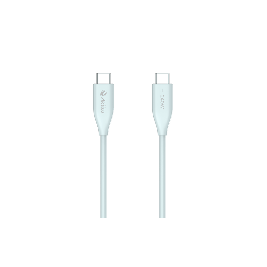 Cable de Carga USB-C a C 1.5 Metros / Tecnología GaN (Nitruro de Galio) / Fast-Charging  / Potencia 240W / Velocidad Transferencia 480 Mbps / Material Silicona No Tóxica /  Conector Aluminio Anodizado