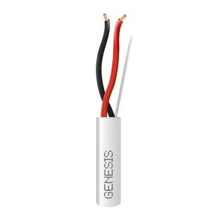 Bobina de 305 Metros (1000 Pies) de Cable / 2 x 16 AWG / Plenum / Tipo CMP-CL3P / Color Blanco / Para Aplicaciones de Alarmas de Intrusión, Control de Acceso, Automatización, Interfonos y Tv Porteros