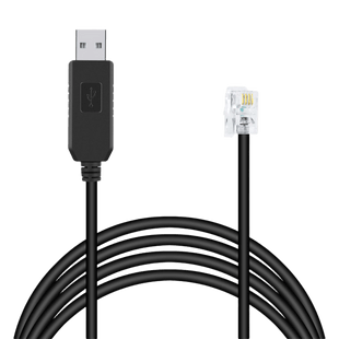 Cable Serial / RJ-9 a USB / 200 cm (6.6 ft) / Negro / Conectores USB A y RJ9