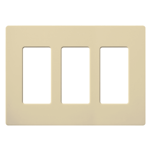 Placa de pared 3 espacios, color blanco, para atenuador (dimmer), switch ó control remoto PICO inalámbrico.