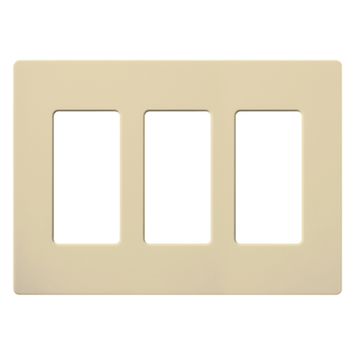 Placa de pared 3 espacios, color blanco, para atenuador (dimmer), switch ó control remoto PICO inalámbrico.