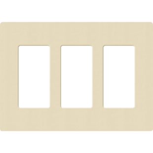 Placa de pared 3 espacios, para atenuador (dimmer), apagador ó control remoto inalámbrico LUTRON.