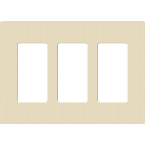 Placa de pared 3 espacios, para atenuador (dimmer), apagador ó control remoto inalámbrico LUTRON.