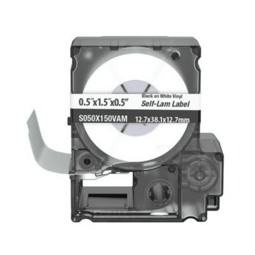 Casete de 175 Etiquetas Autolaminadas de 12.7 x 38.1 mm, para Cables de 4 a 8.1 mm de Diámetro, Área de Impresión Color Blanco