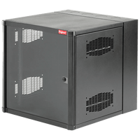 Gabinete AccessPlus de 12 UR Montaje en Pared de 19in, Rieles Numerados y Roscados #10-32, Puerta con Ventana de Seguridad, 620 mm de Ancho, 953 mm de Profundidad, Color Negro