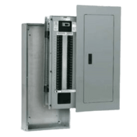 Tablero de alumbrado P1, 18 circuitos, Barras en aluminio 250 AMP, Frente de sobreponer, Sin zapatas principales.
