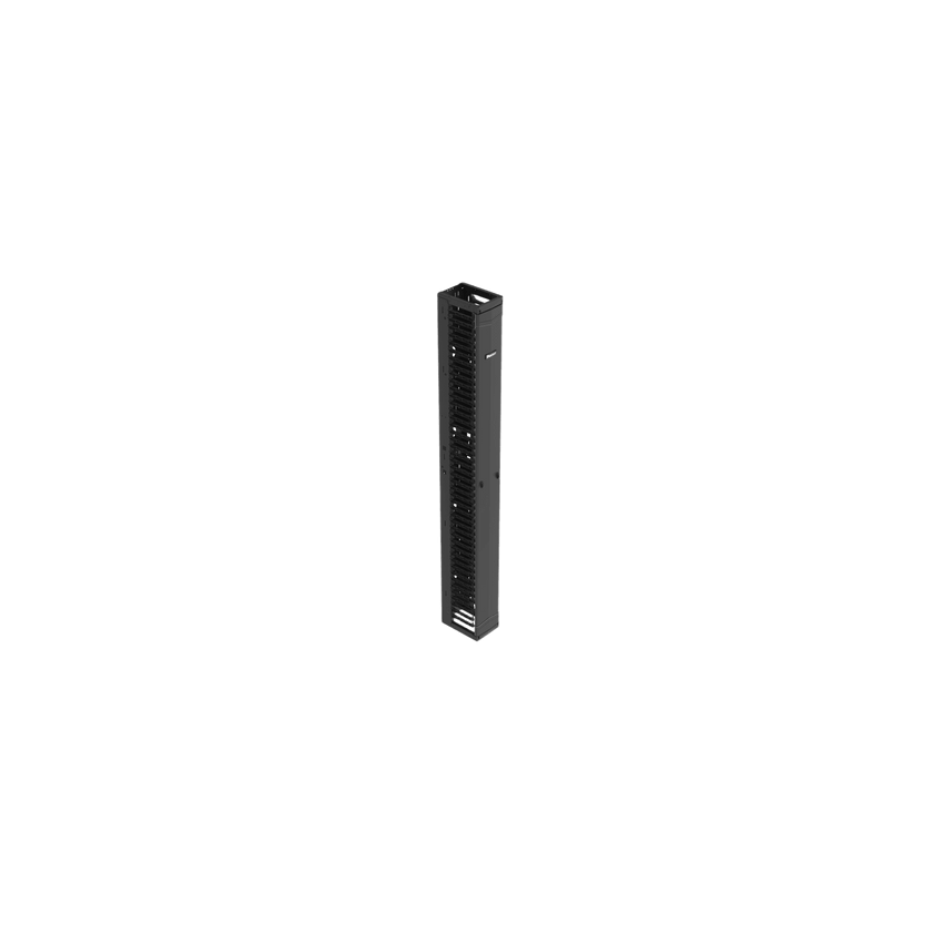 Organizador Vertical PatchRunner™, Sencillo (Solo Frontal), Para Rack Abierto de 45 Unidades, 8 in de Ancho, Color Negro