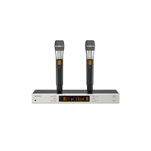 Sistema de Micrófono Inalámbrico UHF / 2 Canales / Micrófono de Mano / Frecuencia 821-942 MHz / Distancia 100 m / Salida Balanceada y No Balanceada / Sincronización Infrarroja / Recepción True Diversity
