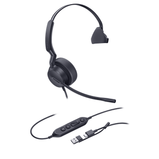 Diadema Profesional Alámbrica Yealink UH42 Mono con Cancelación de Ruido por IA y Conectividad USB-C/A Compatible con Teléfonos IP y Computadoras